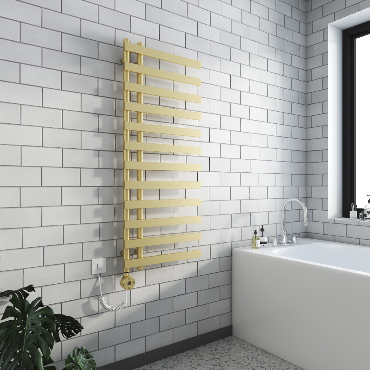 Brushed Brass Electric Radiators