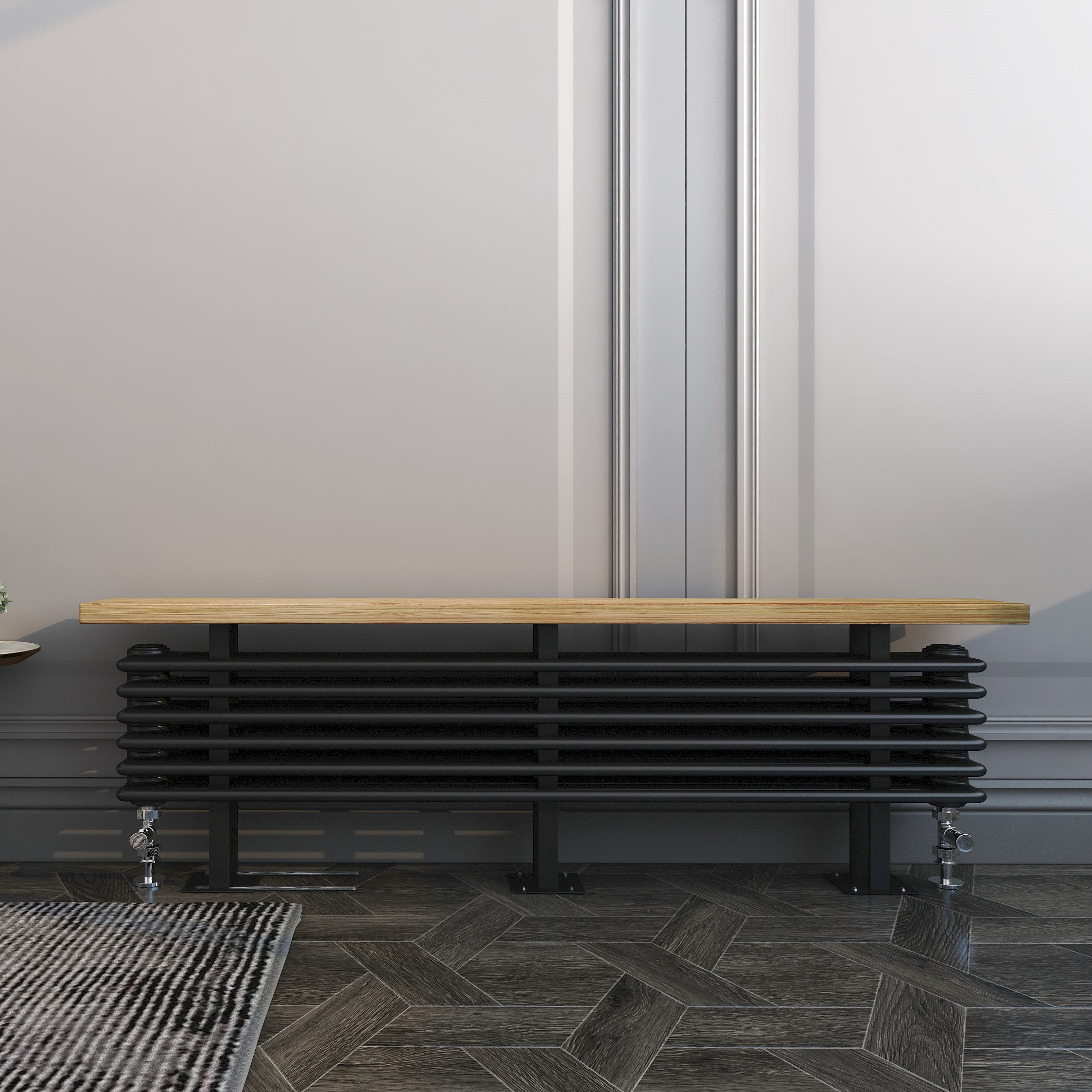 Black Vintage Ferro Bench Radiator