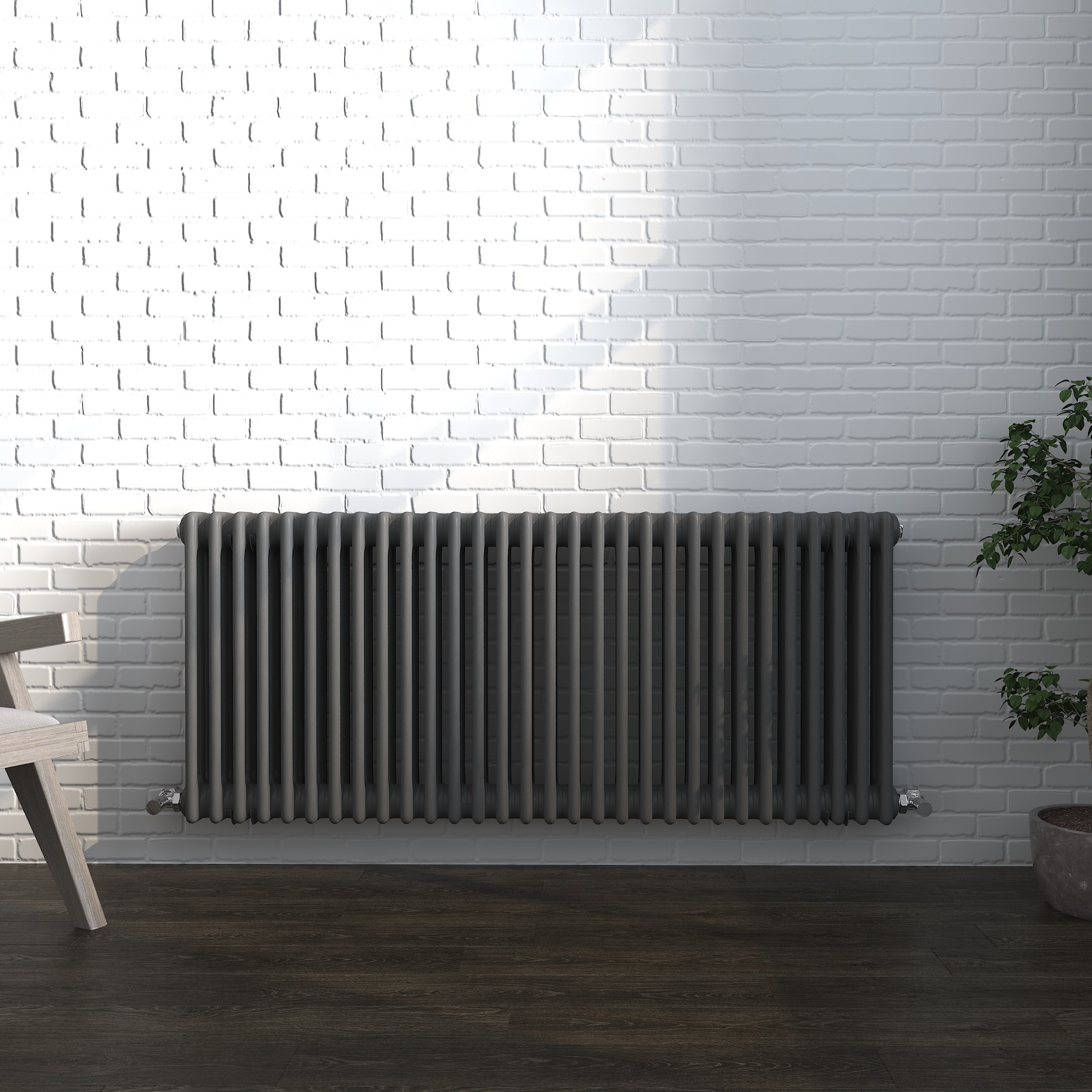 Vintage Column Horizontal Radiator Anthracite Grey